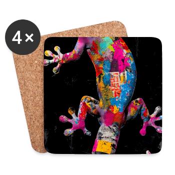 Gecko - Untersetzer (4er-Set) - Weiß - Vorne