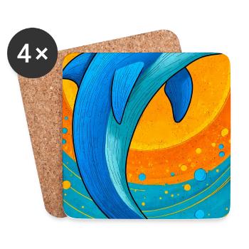 dolphin - Coasters (set of 4) - white - Front
