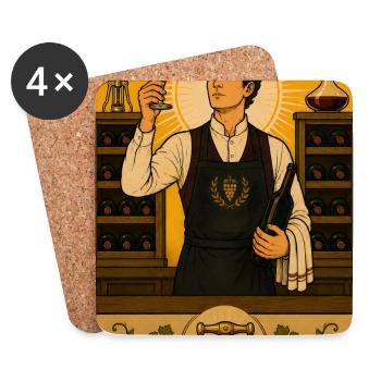 Sommelier | Tarot dégustation de vin - Dessous de verre (lot de 4) - blanc - Devant