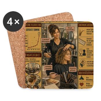 Die Frisörin – Jeder Kopf ein neues Projekt - Untersetzer (4er-Set) - Weiß - Vorne