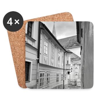 An alley in the black and white old town - Coasters (set of 4) - white - Front
