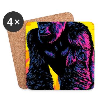 Gorilla - Untersetzer (4er-Set) - Weiß - Vorne