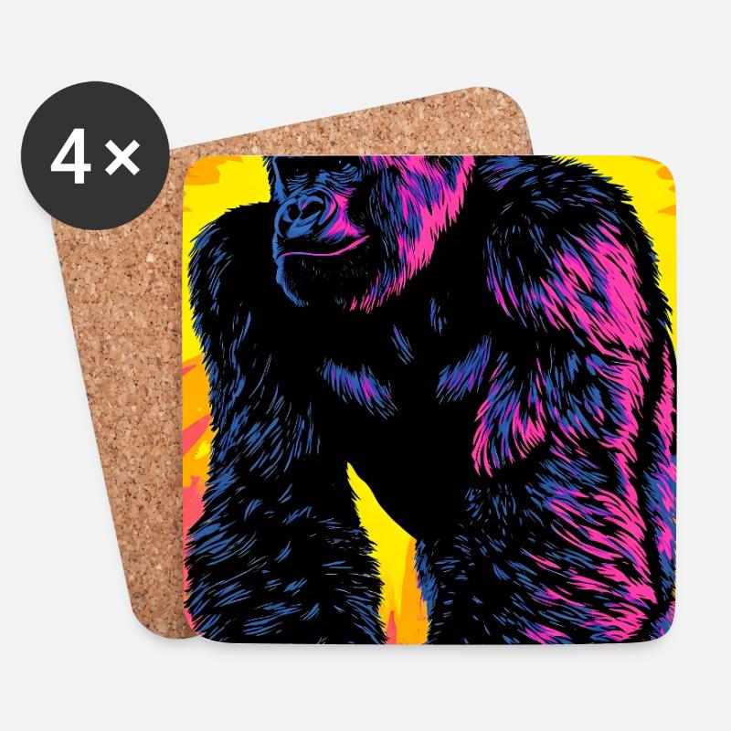 gorilla - Coasters (set of 4) - white