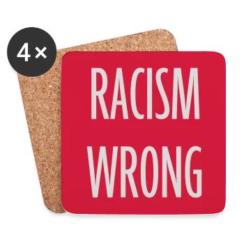 Rendre le racisme répréhensible - Dessous de verre (lot de 4) - blanc - Devant