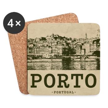 Porto Sepia Ville portuaire - Dessous de verre (lot de 4) - blanc - Devant