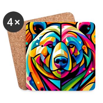 Bear - Coasters (set of 4) - white - Front