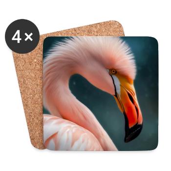 Flamingo - Untersetzer (4er-Set) - Weiß - Vorne