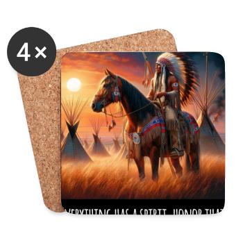 Native American Art - Coasters (set of 4) - white - Front