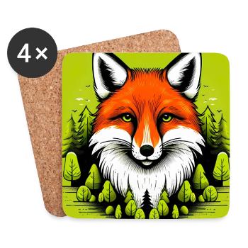 fox - Coasters (set of 4) - white - Front