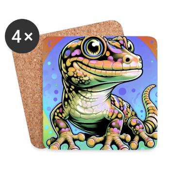 Gecko - Coasters (set of 4) - white - Front