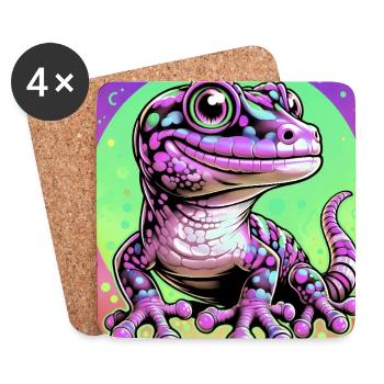 Gecko - Coasters (set of 4) - white - Front