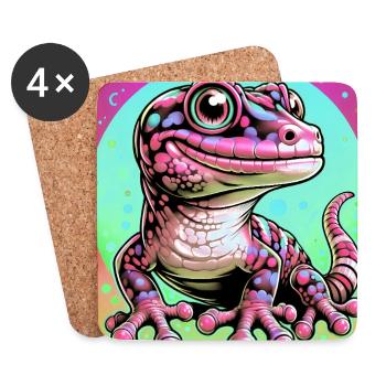 Gecko - Coasters (set of 4) - white - Front
