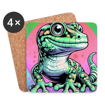 Gecko - Untersetzer (4er-Set) - Weiß - Vorne