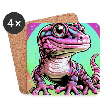 Gecko - Coasters (set of 4) - white - Front