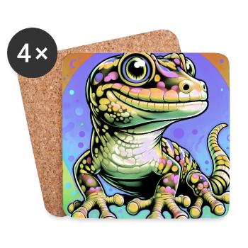 Gecko - Coasters (set of 4) - white - Front