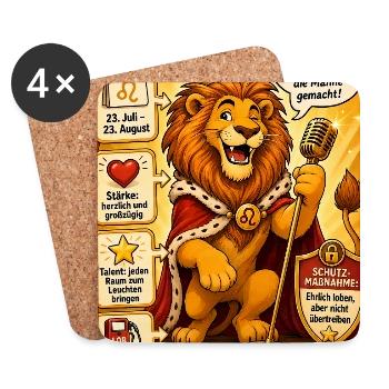 Sternzeichen Löwe Applaus für die prächtige Mähne - Untersetzer (4er-Set) - Weiß - Vorne