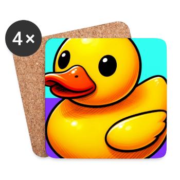 Duckling Duck Duck Duck - Coasters (set of 4) - white - Front