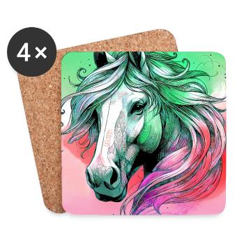 horse - Coasters (set of 4) - white - Front