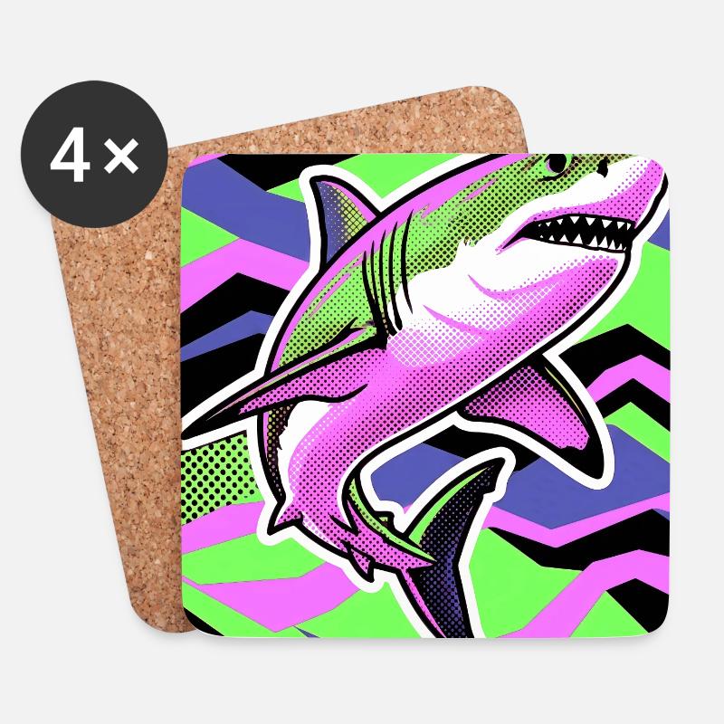 Shark - Coasters (set of 4) - white