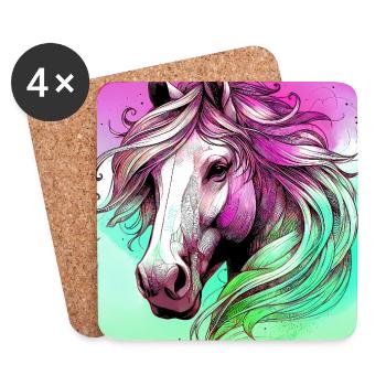 horse - Coasters (set of 4) - white - Front