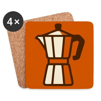 Espressokocher Kaffee Logo - Untersetzer (4er-Set) - Weiß - Vorne