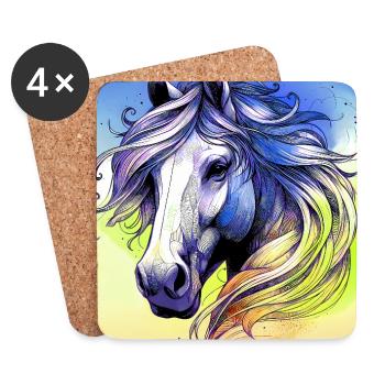 horse - Coasters (set of 4) - white - Front