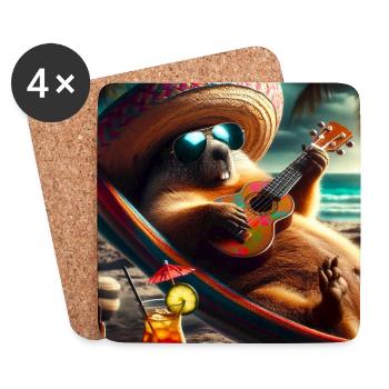 Sombrero Groundhog - Coasters (set of 4) - white - Front