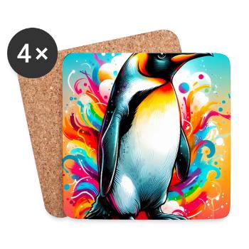 pingouin - Dessous de verre (lot de 4) - blanc - Devant