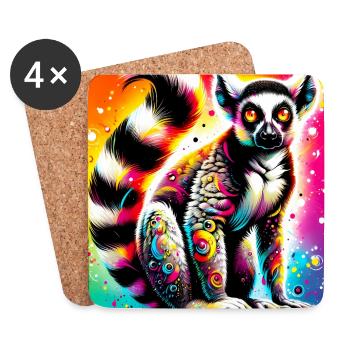Lemur - Coasters (set of 4) - white - Front