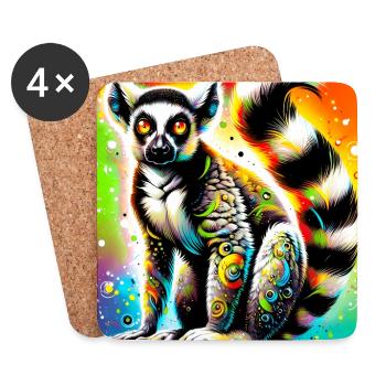 Lemur - Coasters (set of 4) - white - Front