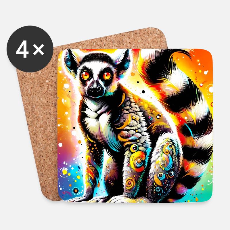 Lemur - Coasters (set of 4) - white