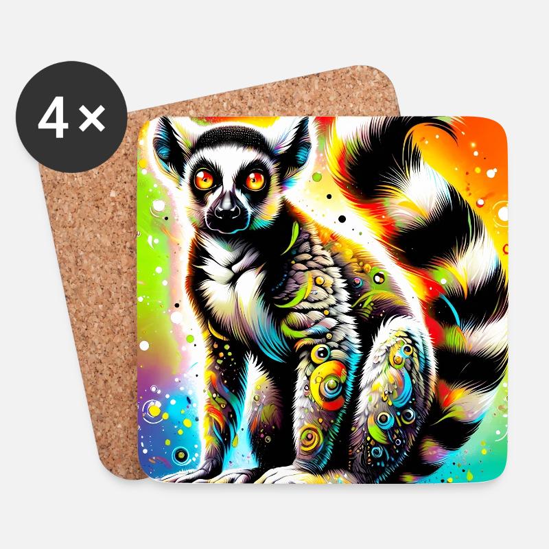 Lemur - Coasters (set of 4) - white