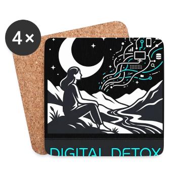 Digital Detox Nature - Coasters (set of 4) - white - Front