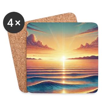 Magischer Sonnenaufgang am Horizont - Untersetzer (4er-Set) - Weiß - Vorne