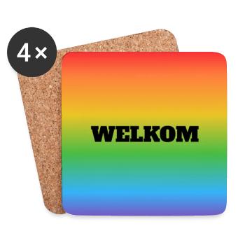 LGBT safe space welcome Welkom Dutch - Coasters (set of 4) - white - Front