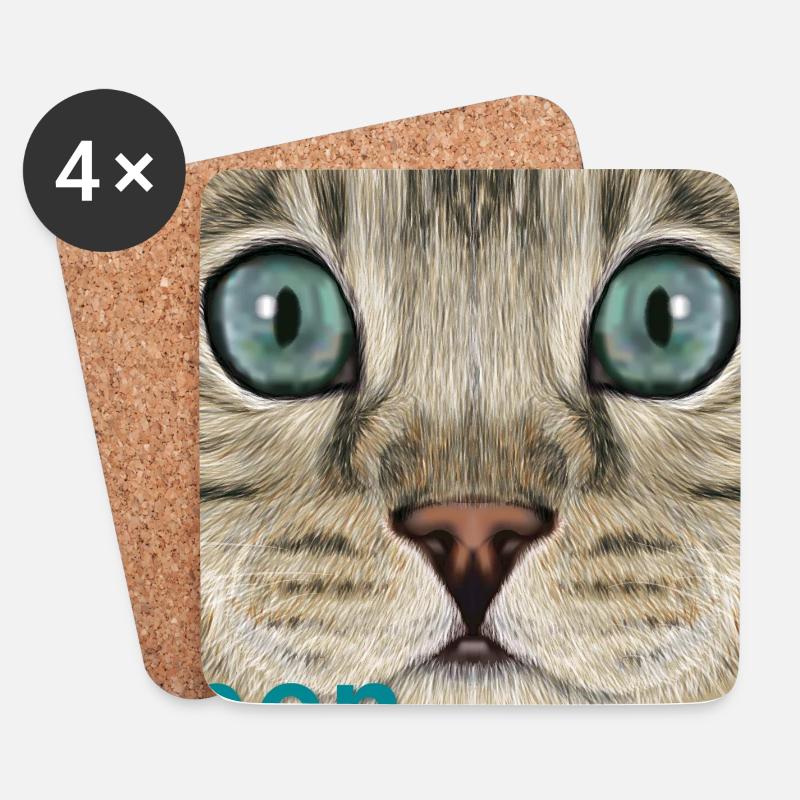 Bengalkatze  - Untersetzer (4er-Set) - Weiß