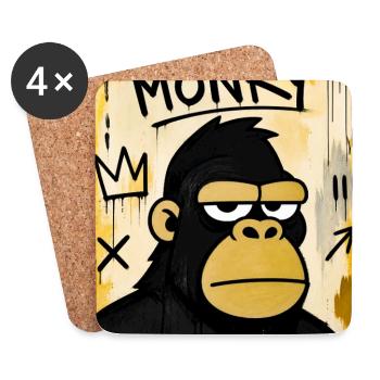 Monky Graffiti Ape - Coasters (set of 4) - white - Front