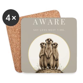 Always Aware Funny Meerkat - Untersetzer (4er-Set) - Weiß - Vorne