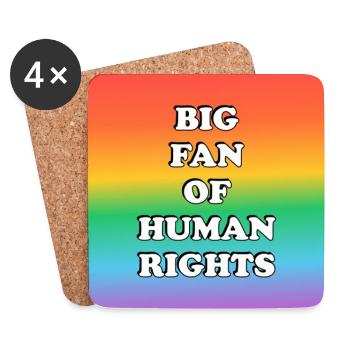 Grand fan de Human Rights Rainbow - Dessous de verre (lot de 4) - blanc - Devant