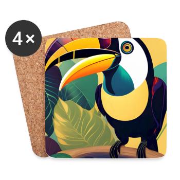 Toucan - Coasters (set of 4) - white - Front