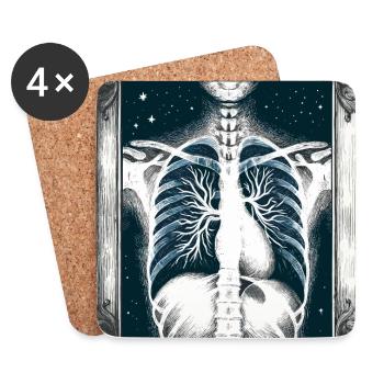 Medizinische Kunst Thoraxmalerei Radiologie - Untersetzer (4er-Set) - Weiß - Vorne