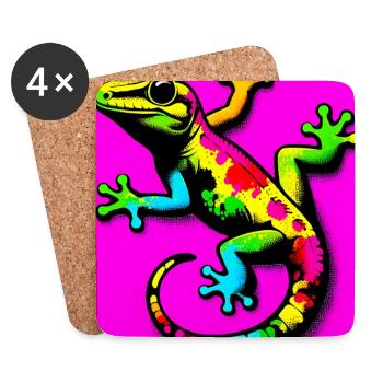 Gecko - Coasters (set of 4) - white - Front