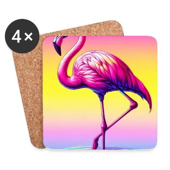 Flamingo - Untersetzer (4er-Set) - Weiß - Vorne