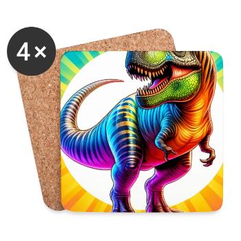 dinosaur - Coasters (set of 4) - white - Front