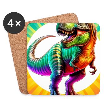 dinosaure - Dessous de verre (lot de 4) - blanc - Devant