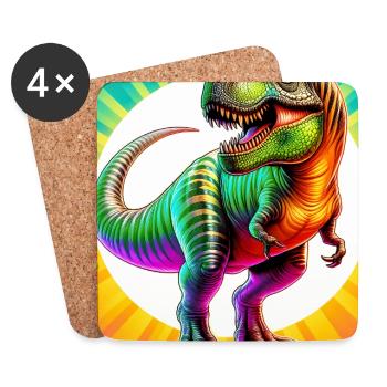 Dinosaurier - Untersetzer (4er-Set) - Weiß - Vorne