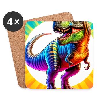 dinosaure - Dessous de verre (lot de 4) - blanc - Devant