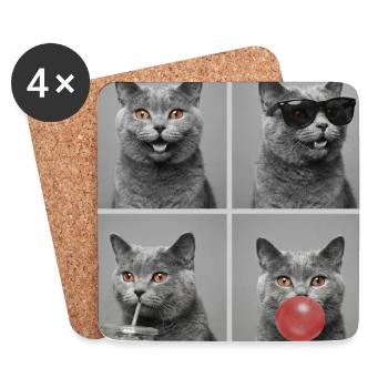 Cats Carthusian Cat - Coasters (set of 4) - white - Front