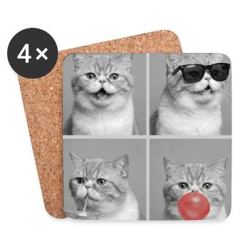 Katzen Exotische Kurzhaar Katze - Untersetzer (4er-Set) - Weiß - Vorne