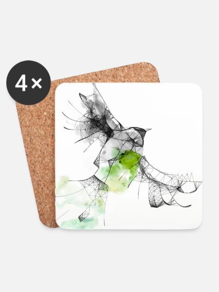 bird - Coasters (set of 4) - white